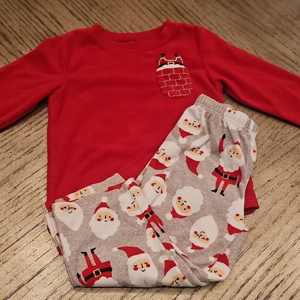 Carter's Festive Red and Gray Santa Pajama Set 4T